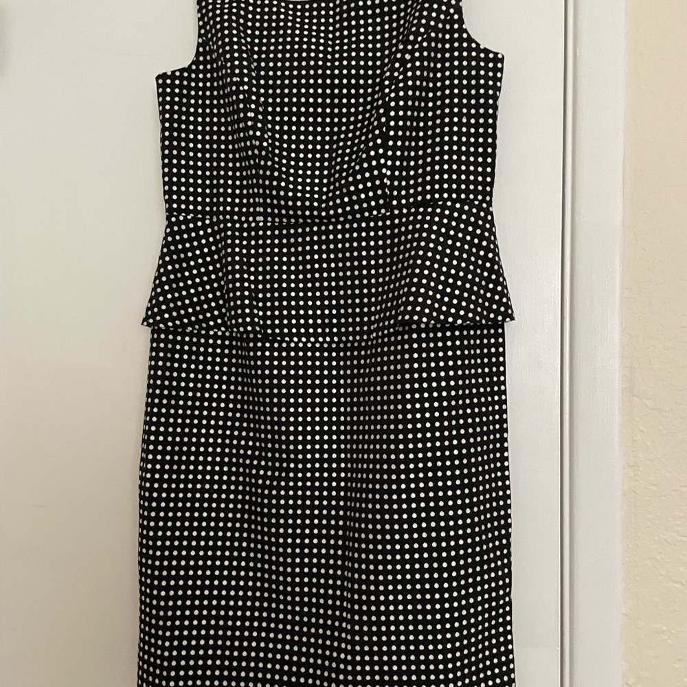 Anne Klein Black and White Patterned Midi Dress